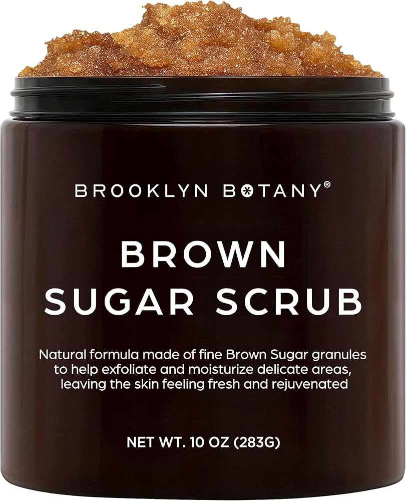 Brooklyn Botany Brown Sugar Body Scrub - Moisturizing and Exfoliating Body, Face, Hand, Foot Scrub - Fights Acne, Fine Lines