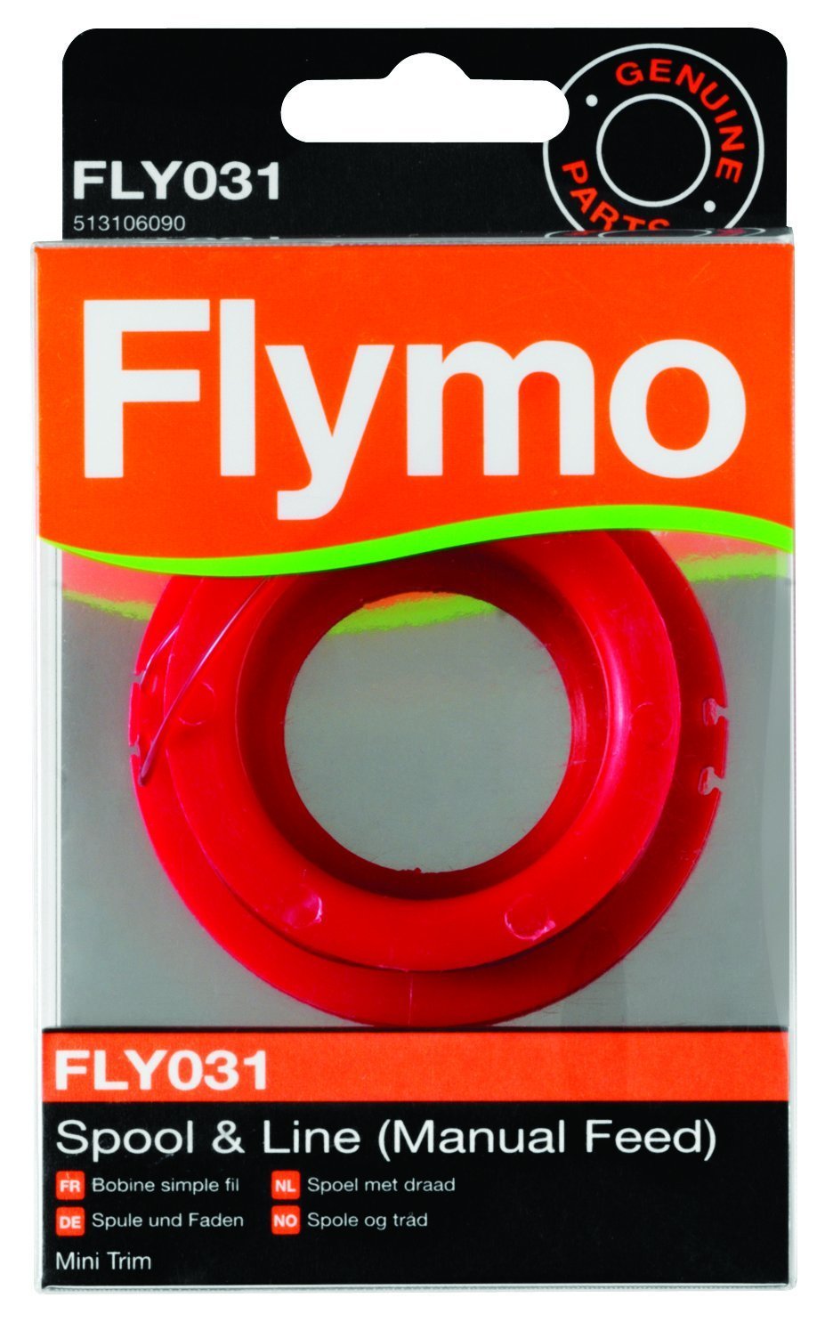 Flymo FLY031 Single Line Manual Feed Spool and Line to Suit Mini Trim and Mini Trim ST - Red