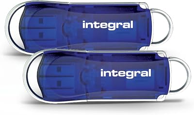 Integral 128GB USB 2.0 Flash Drives 2-Pack Courier Blue Memory Sticks