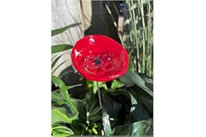 AREYTRV 2026 Upgrade Bee Watering Station Butterfly Puddler Hummingbird Drinking Cups with Glass Marbles Colorful Bee Watering Cups for Garden Pollinator Watering Station Garden Decor for Outside (Red)