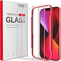 TOZO Compatible for iPhone 13 Screen Protector and Compatible for iPhone 13 Pro Screen Protector 6.1 inch 3 Pack Premium…