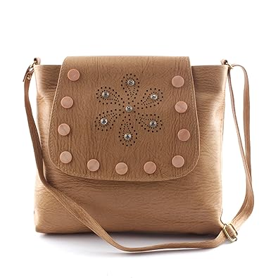 Minkrit Women Pu Leather Brown Casual Cross Body Sling Bag
