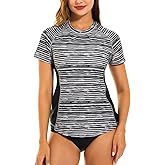 HODOSPORTS Women's UPF 50+ Rash Guard Sun Protection Swim Shirt Quick Dry Swimsuit Lightweight Short Sleeve
