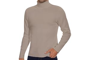EXCELLENT THERMAL Turtleneck Sweaters for Men, Ribbed Slim Thermal Sweaters Casual Basic Knitted Sweaters