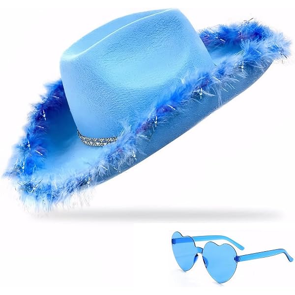 Amazon.com: PLESIU White Light Up Tiara Feather Rodeo Cowboy  display picture 2