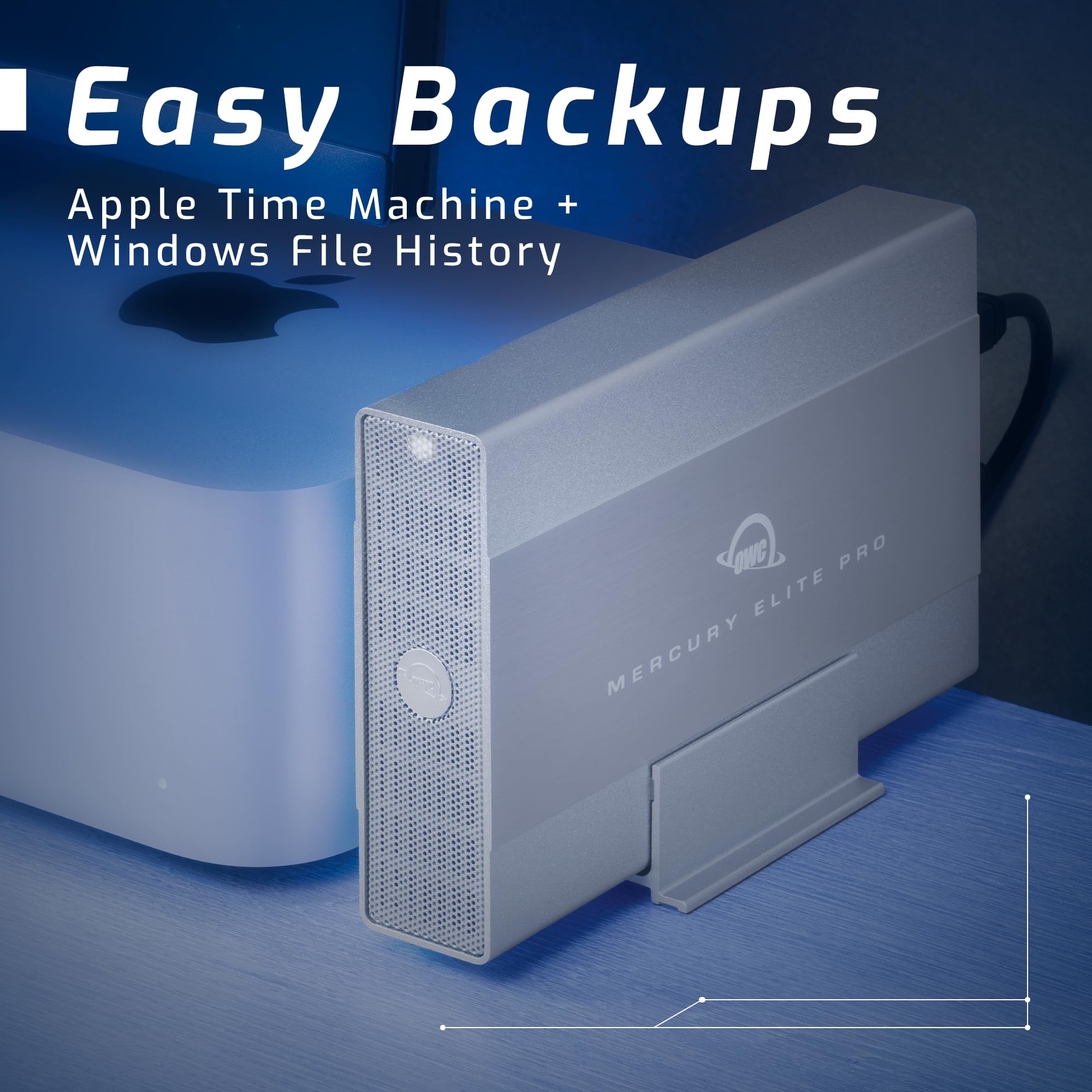 OWC Mercury Elite Pro External Hard Drive Enclosure for 3.5 Inch SATA Drives, USB 3.2 Gen 1 Connection with 5Gb/s, Up to 20TB Capacity HDD Enclosure with Power Adapter