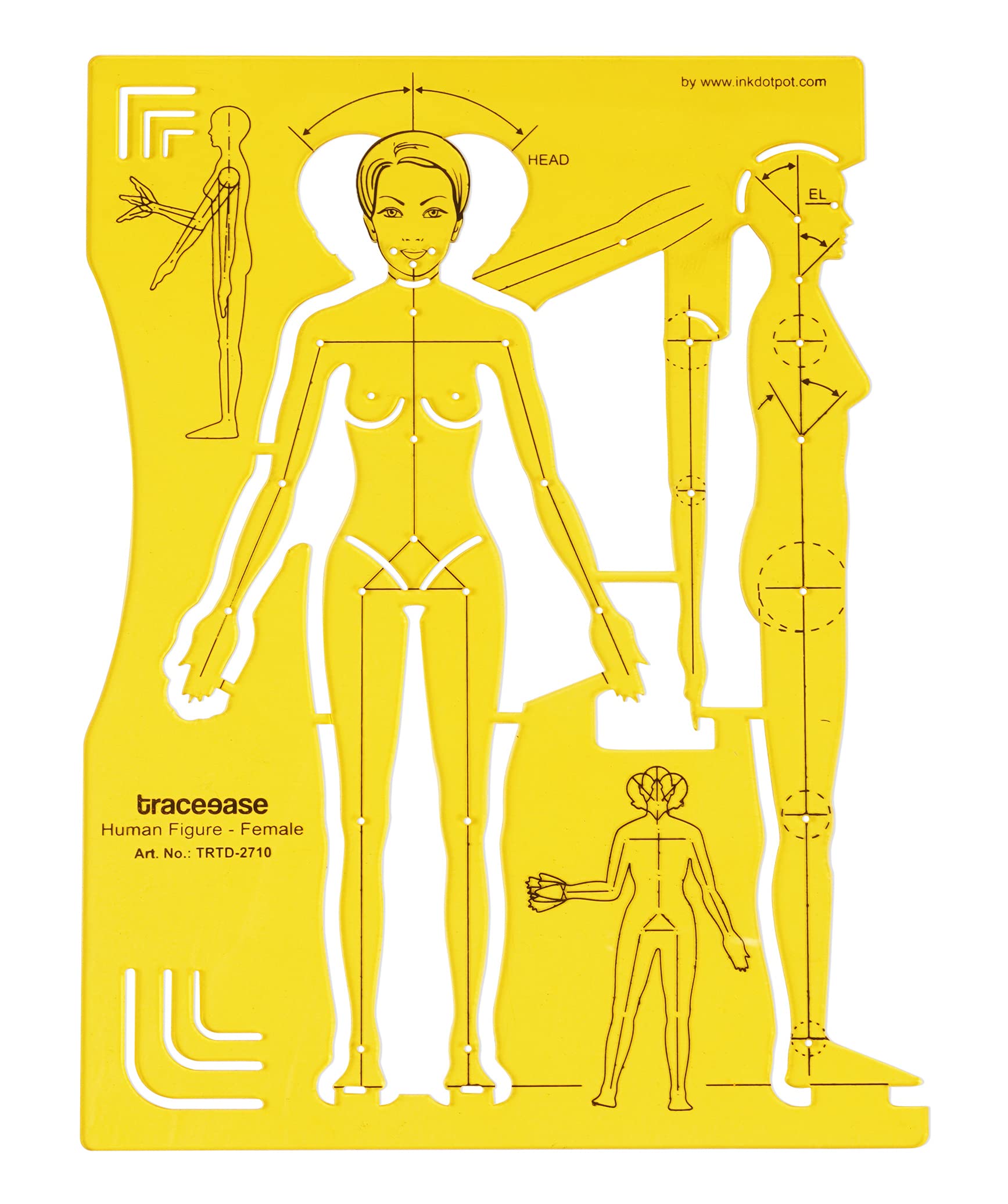 Traceease Female Human Figure Template Stencils Fashion Designer’s Drafting Tools, Female Human Figure Template