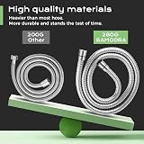 SAMODRA Shower Hose 1.5m 10mm Large Bore Chrome Stainless Steel Leakproof view 5