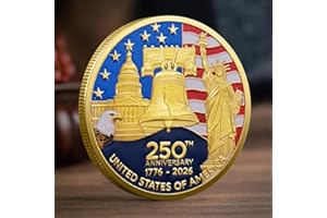 FASMESK U.S. Army 250th Anniversary Commemorative Gold-Plated Challenge Coin, Double-Sided High Relief Military Collectible for Veterans, 1775-2025 (Type B)