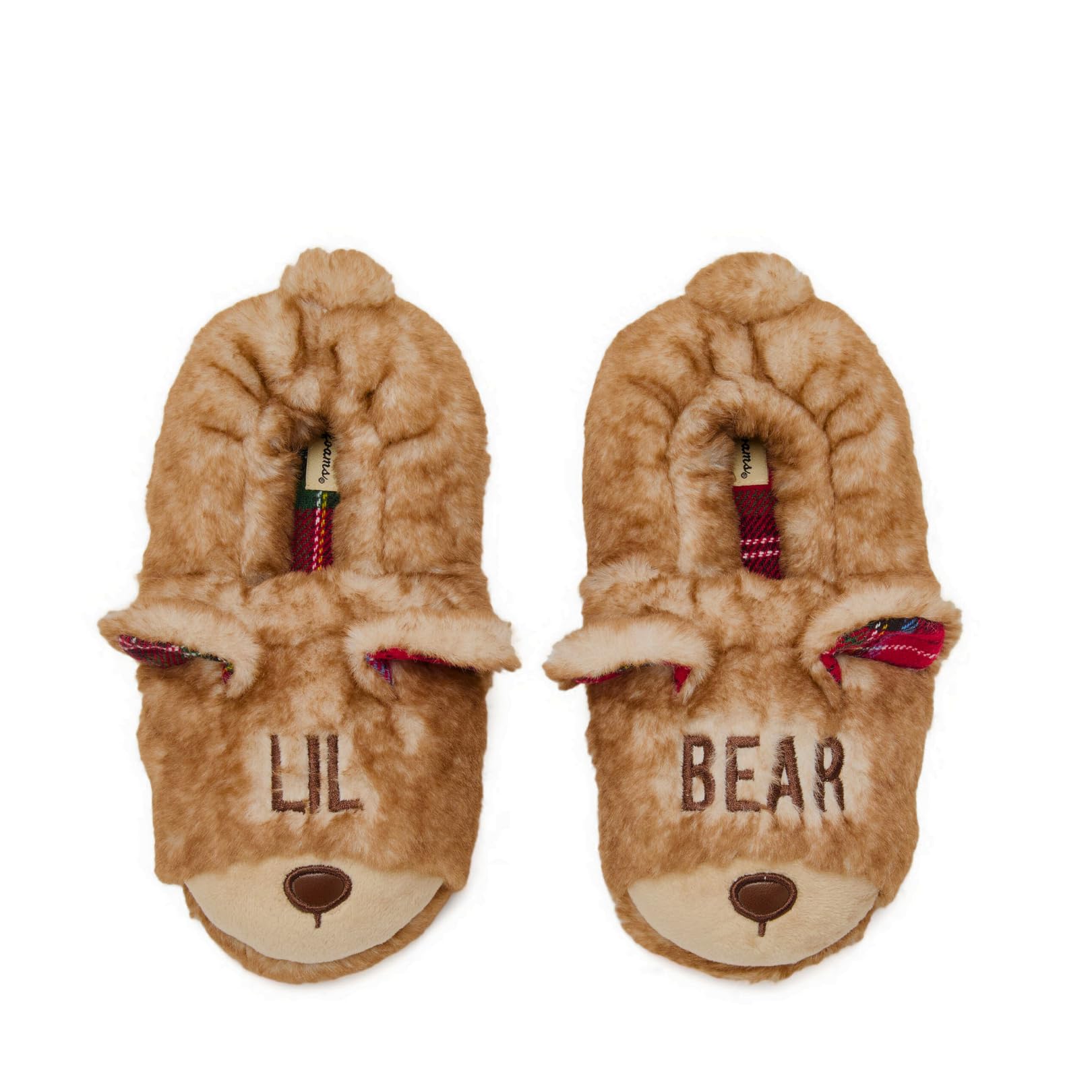Dearfoams Unisex-Child Matching Family Holiday Lil Bear Sherpa Lined Moc Toe With Embroidery Slipper, Frost, 2-3 Image