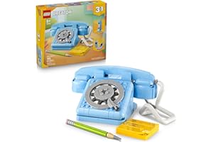 LEGO Creator 3 in 1 Retro Telephone Kids Toy - Home Decor for Bedroom or Kids Room - Building Toy and Learning Playset for Girls & Boys, Ages 8+ - Gift Idea for Birthdays or Special Occasions - 31174
