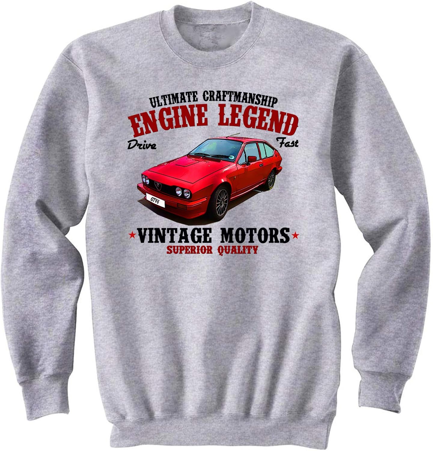 TEESANDENGINES Felpa Uomo Alfa Romeo AmlGtv6 Grigio