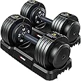 Rendpas Adjustable Dumbbells Set of 2, 1-Sec Adjustable Weights Dumbbells Set, 5 in 1 Free Adjustable Dumbbell Set with Anti-Slip Texture Handle, Weight Set For Home Gym Suit both Men and Women