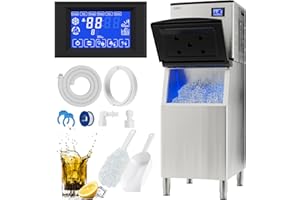 MARVOWARE Commercial Ice Maker Machine 550lbs/24H with 300Lbs Large Storage Bin, Industrial Ice Machine with SECOP Compressor,ETL Approval, Scoops Hose Included,Perfect for Bar Restaurant,110V