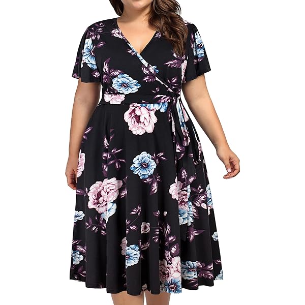 floral short sleeve asymmetrical hem midi dress Floral Short Sleeve Midi Dress