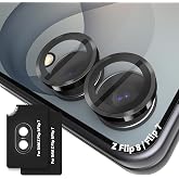 Orzero 9H Glass Camera Lens Protector for Z Flip 8/Flip 7-Black, 2 Set | Individual Metal Ring Cover, Case-Friendly, 9H Tempered Glass, Original Camera Clarity, Not Affect Night Shots, Anti-Scratch