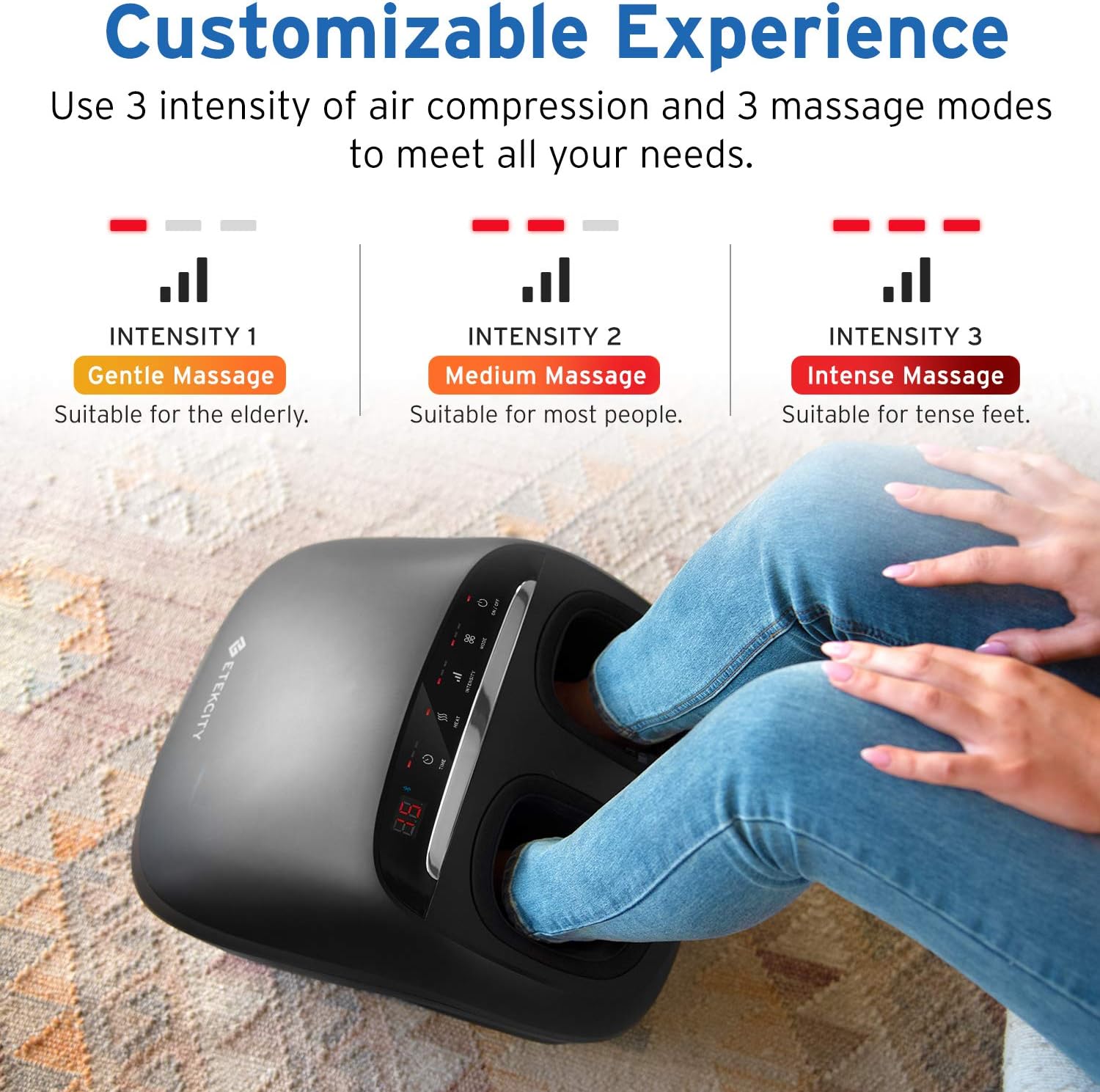 Foot Massager Machine with Heat, Etekcity Shiatsu Electric Foot Massage with Deep Kneading & Air Compression, App Control, Relief for Plantar Fasciitis, Pain and Circulation, Size 12: Health & Personal Care