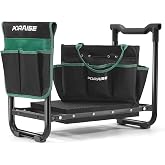 Garden Kneeler and Seat Heavy Duty, Wider and Thicker Kneeling Pad Stool | Foldable Gardening Kneeling Stool with 2 Tool Pouches, Gardening Gifts Tools for Women Mom Men Seniors Elder