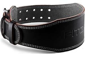 Fitgriff® Classic Weight Lifting Belt (100% Leather) for Men and Women - Gym Belt for Squats, Deadlift, Back Support