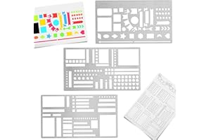 Metal Planner Stencil Journal Stencil Multi-Size Checklists Patterns Planner Ruler Templates Rustproof Metal Stencils for Jou