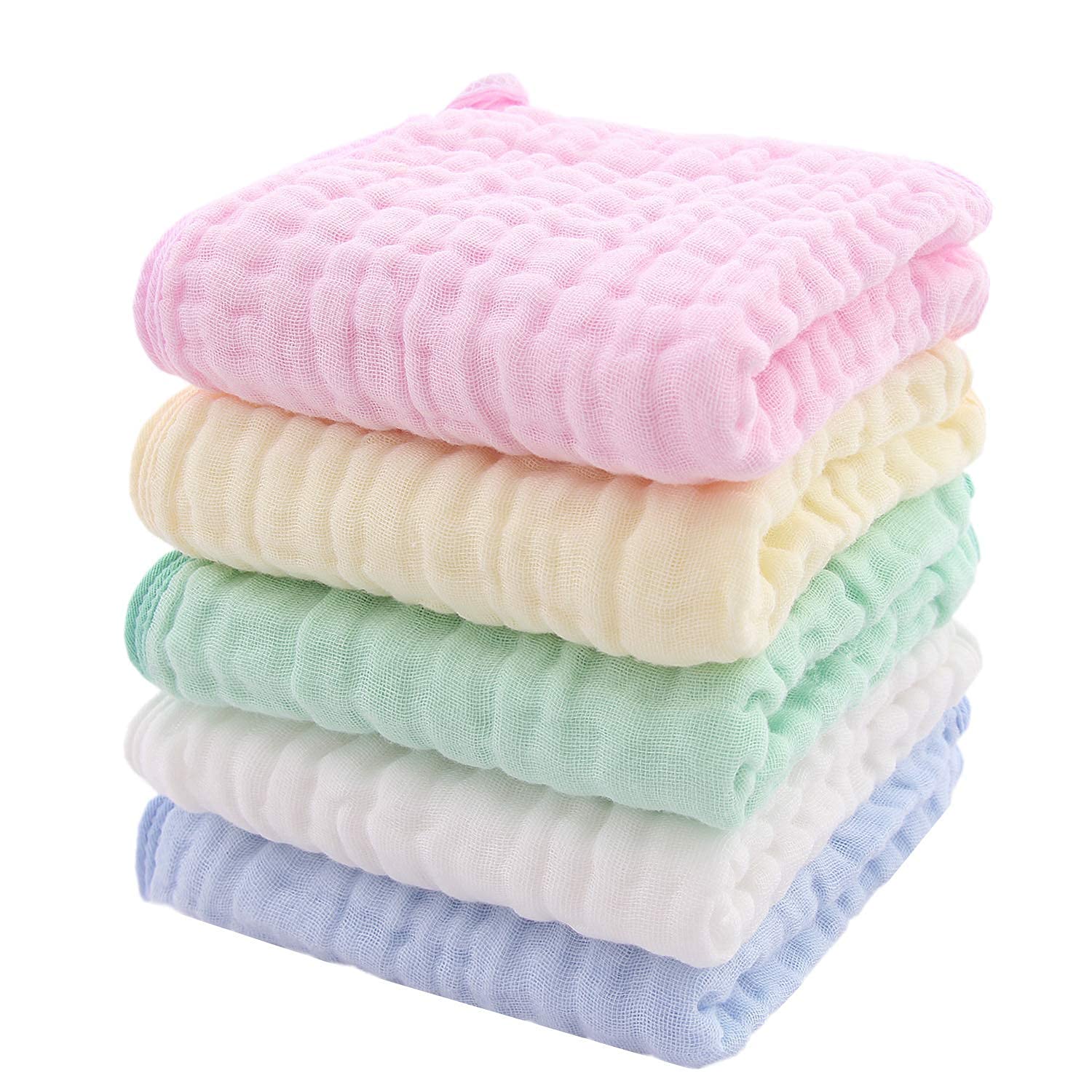 Muslin Burp Cloths - Baby Burp Cloth Sets for Unisex. 5 Pack Large Perfect for Newborn Baby Burping Cloths/Burp Bibs. Baby Burping Rags for Boys and Girls(Multicolored): Baby