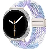 BandRain Stretchy Braided Bands Compatible with Samsung Galaxy Watch 8 Band 40mm 44mm/Galaxy Watch 8 Classic 46mm, Elastic Nylon Wristband Sport Strap for Galaxy Watch 8 2025 Women Men
