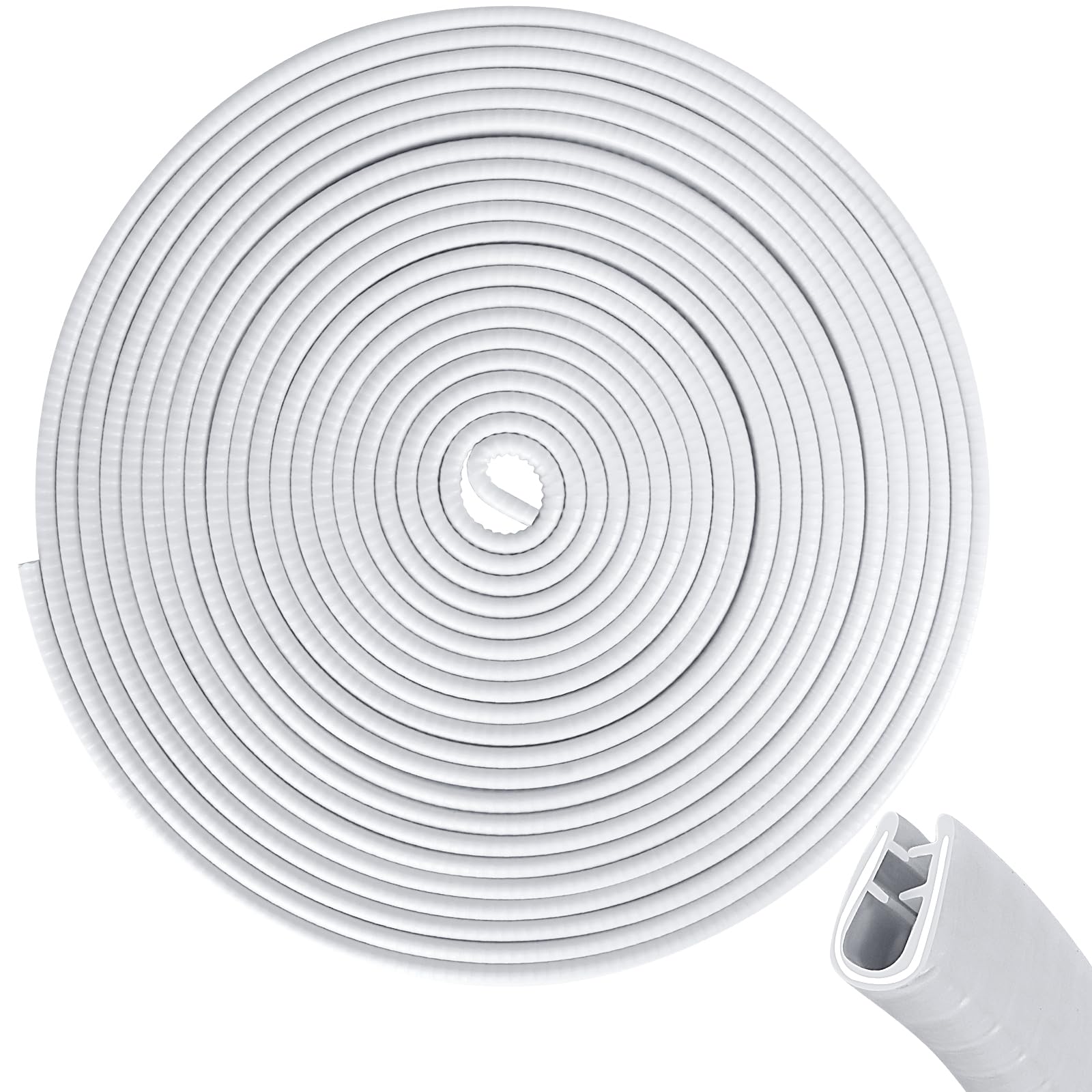 Storystore Car Door Edge Protector 32Ft(10M) Universal Fit U Shape Edge Trim Rubber Seal, Car Door Edge Protector Strip Fit for Most Cars (white)