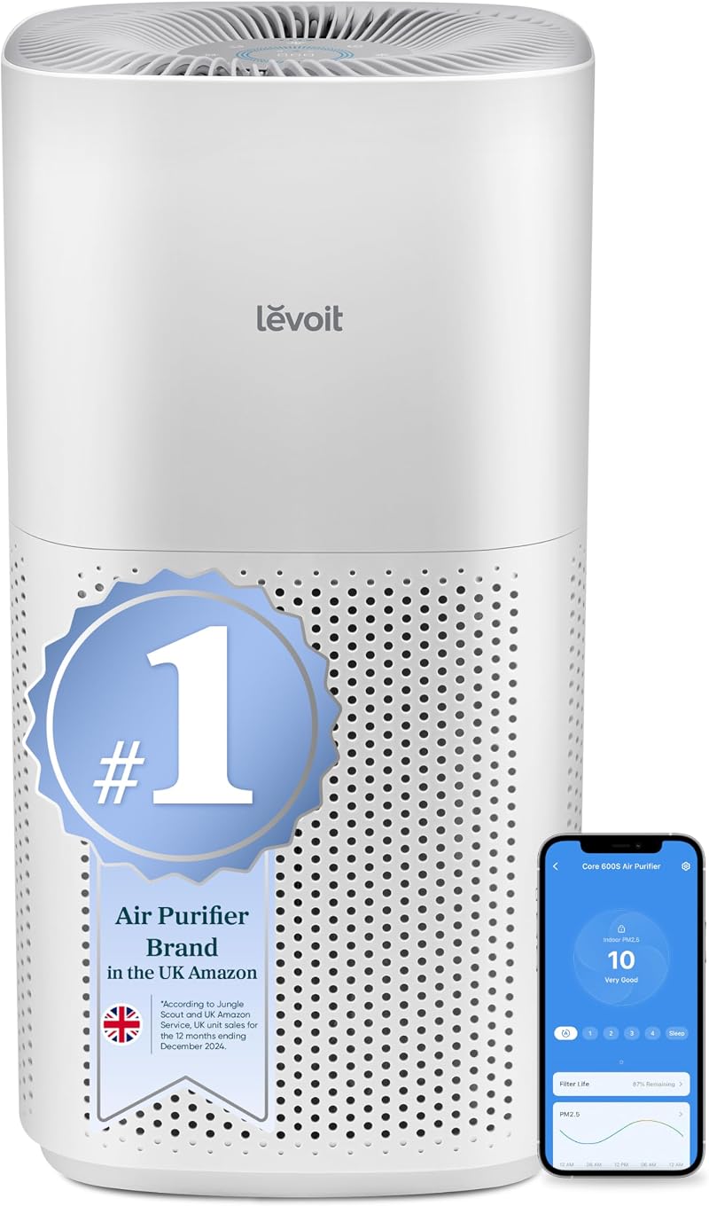 Levoit Smart Air Purifier Core 600S Large Room CADR 711 m³/h WiFi Alexa