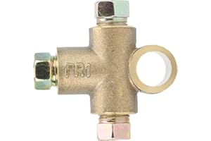 KUULEYN Brake Line Tee, 3 Way T-Shape Brake Tee With 3 Male Nuts Short Union M10 3/16in Pipe 10mm for a Large Range of Applications.