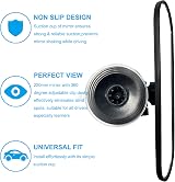Kitbest Rear View Mirror for Driving Test Adhesive Interior Suction Cup 220x64mm view 3