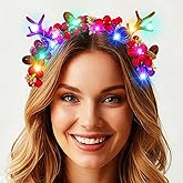 Catery Christmas Headbands Light Up Xmas Headwear Berry Holiday Hair Accessories for Women