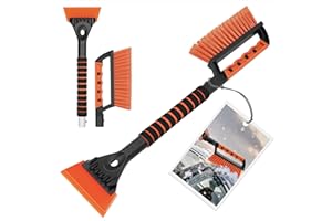 TidyBliss Snow Brush and Ice Scraper for Car Windshield, 24.8 inches Aluminum Frost Remover with Ergonomic Foam Grip for SUV 