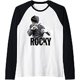 Rocky Shadow Boxing Portrait Logo Raglan Baseball Tee