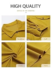 Womens Corduroy Button Down Shacket Casual Long