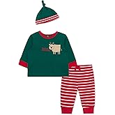 Little Me Clothes for Baby Boys' and Girls' 3-Piece Christmas Holiday Pajama Jogger Sets, 3 Months to 12 Months
