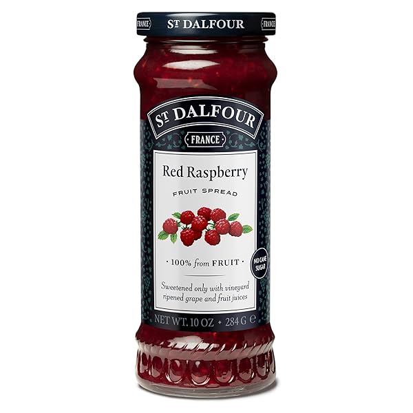 ST. DALFOUR RED RASPBERRY FRUIT SPREAD – 10OZ – 100% FROM FRUIT, NO ARTIFICIAL INGREDIENTS, NON-GMO, NO CANE SUGARS, ALL NATURAL, MADE IN FRANCE