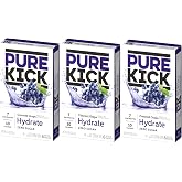 SINGLES TO GO! Pure Kick Concord Grape Hydration Drink Mix - Pack of 3 | 6 Servings Each, 18 Total Servings - Concord Grape Sugar Free Hydration Drink Mix, Water Enhancer Packets - Just Add Water