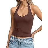 EasyGala Womens Double Lined Halter Tank Tops Backless V Neck Sleeveless Shirts Sexy Going Out Tops Summer Trendy 2026