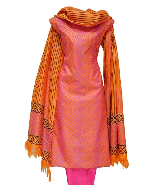 Buy Dee's Alley Women's Tussar Silk Dress Material at Amazon.in