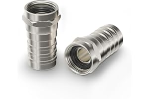 THE CIMPLE CO Coaxial Crimp Type Fitting/Connector - for RG6 Coax Cable - 0.8 Inch - 4 Pack