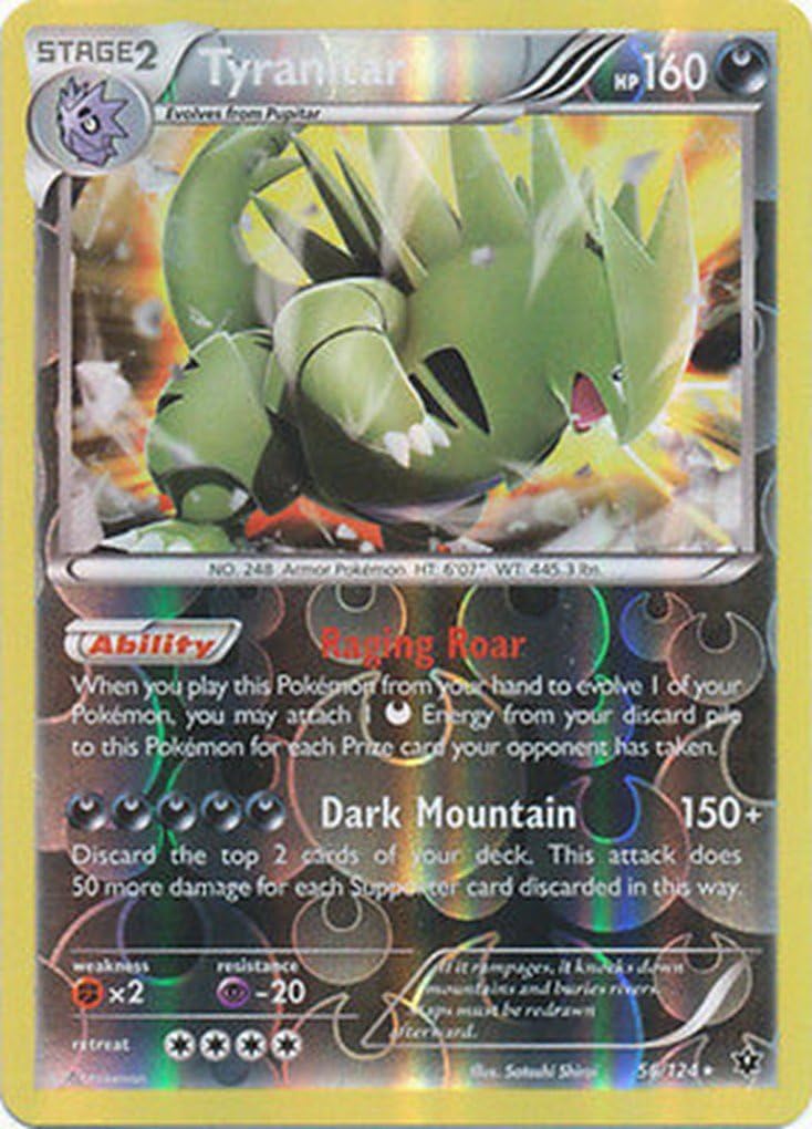 Pokemon Fates Collide Tyranitar 56/124 Reverse Holo card