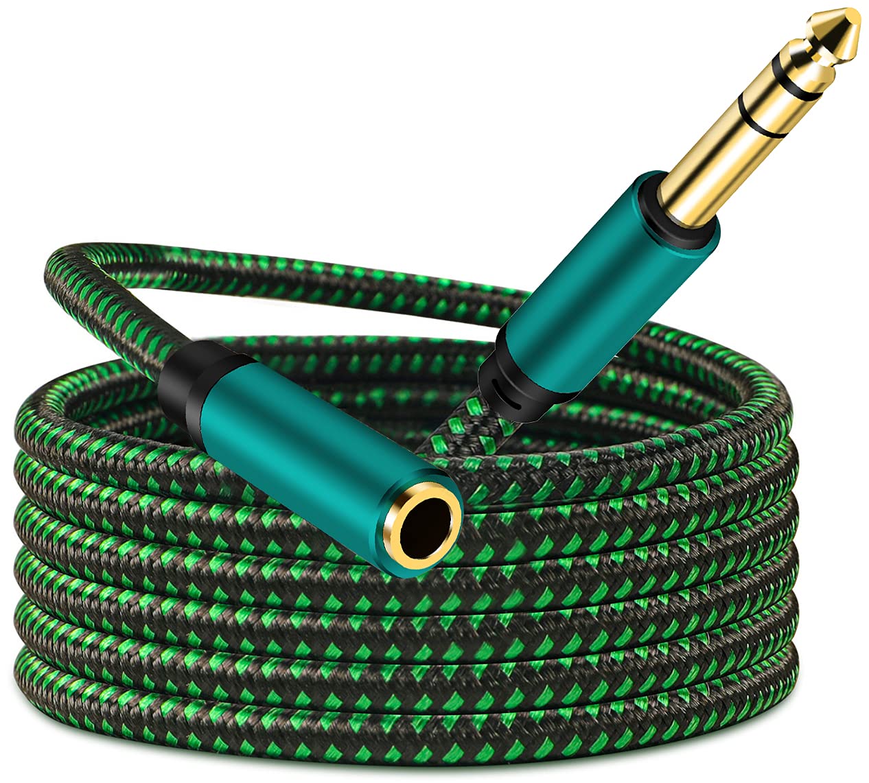 OVGCYG 3.5mm to 1/4 Headphone Adapter Cable, Gold Plated Audiowave Series 3.5mm 1/8 inch Female TRS to 6.35mm 1/4 inch Male TRS PVC Shelled Stereo Audio Cable for Mixer Guitar Piano Amplifier (5M)