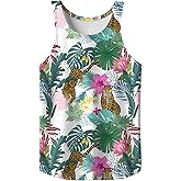 Men's 3D Graphic Tank Top, Summer Beach Sleeveless Novelty Tee, Breathable Rave Tank Top