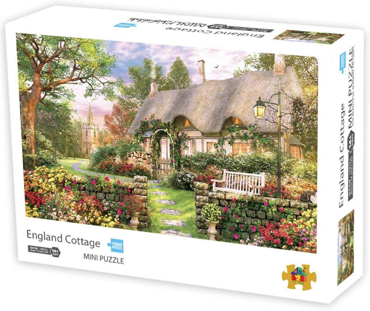 Jigsaw Puzzles 1000 Pieces Puzzles for Adults Micro-Sized Puzzles England Cottage Jigsaw Puzzles