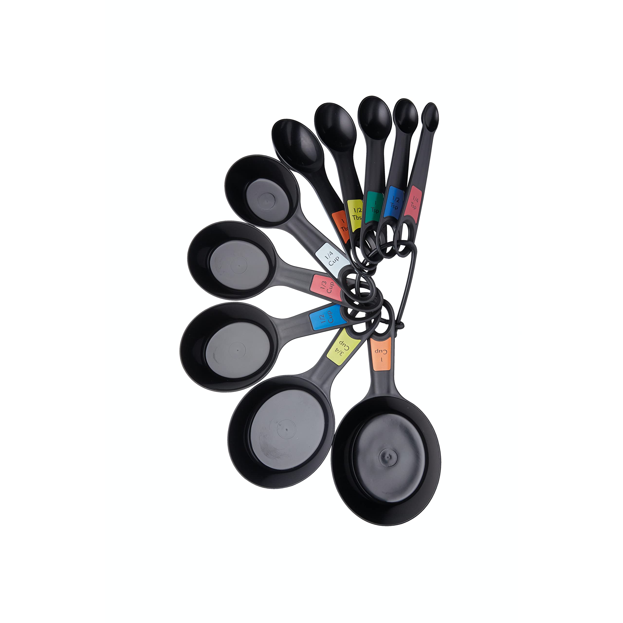 KitchenCraft Universal Measuring Spoon Set, Teaspoons and Tablespoons for Measuring Dry and Liquid Ingredients, Black, Set of 1