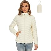 ROYAL MATRIX Women's Packable Puffer Jacket Lightweight Quilted Puffer Jacket Winter Warm Puffy Jacket with Stand Collar