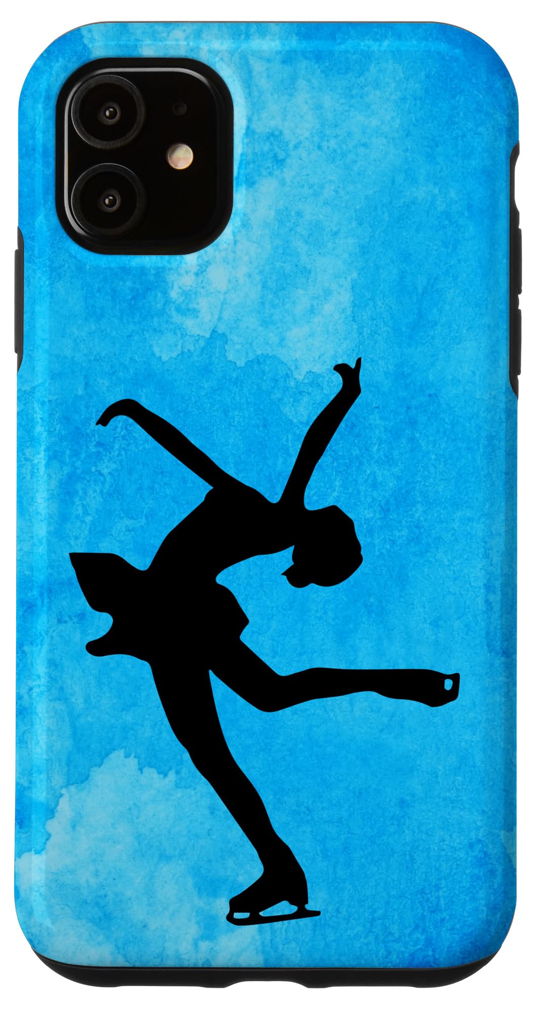 Figure Skating Girl Blue Watercolor Ice Skating Case for iPhone 11