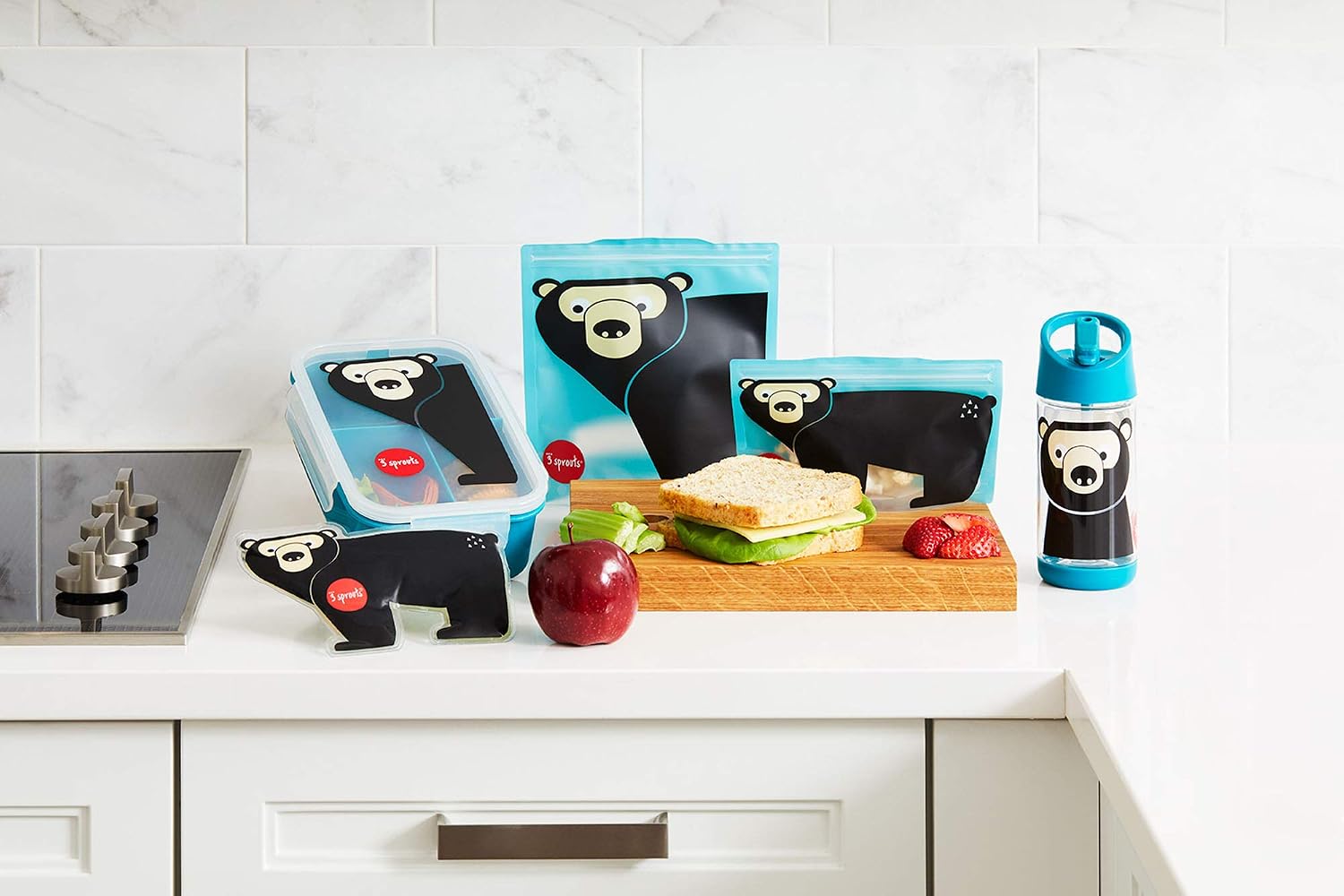 3 Sprouts Kids Bento Lunch Box with Compartments, Ideal for School Lunches with 3 Compartments, Snack Box for Kids - Image 5
