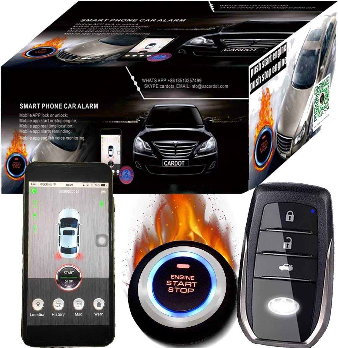 Easy Installation Car Alarm System With Remote Start Online Real Time GPS Tracking Voice Monitoring Car