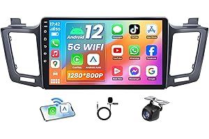 JERQRY 4Core 32G ROM Car Radio for Toyota RAV4 2013-2018: 10.1 inch 1280 * 800 HD Touchscreen Stereo with Wireless Carplay Android Auto 1080P Backup Camera Bluetooth 5G WiFi GPS FM